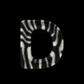 3D Rendering Creative Illustration Zebra Print Furry Letter D