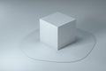 3d rendering, creative melted geometry with white background