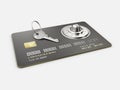 3d Rendering of Credit Card Protection, clipping path included Royalty Free Stock Photo