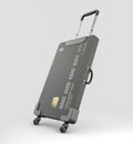 3d Rendering of Credit Card Suitcase on gray background