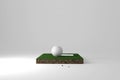 3d rendering of cross section from golf course with ball and hole on it Royalty Free Stock Photo