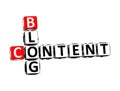 3D Rendering Crossword Blog Content over white background. Royalty Free Stock Photo