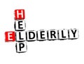 3D Rendering Crossword Elderly Help Word Over White Background. Royalty Free Stock Photo