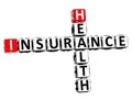3D Rendering Crossword Health Insurance Word Over White Background. Royalty Free Stock Photo