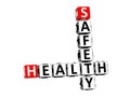 3D Rendering Crossword Safety Health Over White Background.