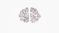 3d rendering of crowd of people in shape of symbol of brain on white background isolated