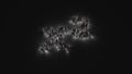 3d rendering of crowd of people with flashlight in shape of symbol of superscript on dark background