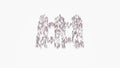 3d rendering of crowd of people in shape of symbol of fence on white background isolated Royalty Free Stock Photo