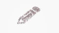 3d rendering of crowd of people in shape of symbol of pencil alt on white background isolated