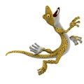 3D-illustration of a cute and funny cartoon gecko. isolated rendering object