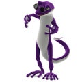 3D-illustration of a cute and funny cartoon gecko. isolated rendering object