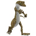 3D-illustration of a cute and funny cartoon gecko. isolated rendering object