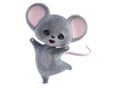 3D rendering of a cute happy mouse Royalty Free Stock Photo