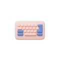 Cute Keyboard 3D Render Royalty Free Stock Photo