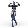 3D rendering of cyber woman