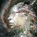 3D Rendering of a Cyborg - Elements by NASA Royalty Free Stock Photo