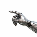 3d rendering cyborg robotic hand pointing on something