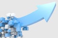 3d rendering, 3d model of arrow, the concept of development and direction