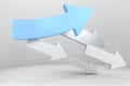 3d rendering, 3d model of arrow, the concept of development and direction