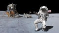 3D rendering. Dancing of Astronaut on the moon.. CG Animation. Elements of this image furnished by NASA