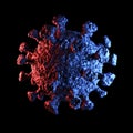 3d render of Dangerous coronavirus Sars Mers COVID-19 infection medical illustration. Respiratory virus pandemic 2020.