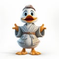 Maya-rendered Duck Sheriff: Meticulous Design With Zen-inspired Robes