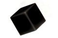 3d rendering of a dark-colored cube isolated on a white background