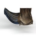 3D rendering of a dark fabric draped over a chair on a white background Royalty Free Stock Photo