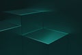 3D rendering dark green metal cube for futuristic modern high technology advertising abstract for background Royalty Free Stock Photo