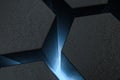 3d rendering, dark hexagonal background, sci-fi background Royalty Free Stock Photo