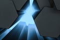 3d rendering, dark hexagonal background, sci-fi background
