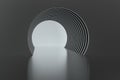 3d rendering, dark science-fiction tunnel, dark background Royalty Free Stock Photo