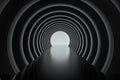 3d rendering, dark science-fiction tunnel, dark background