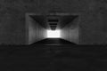 3d rendering of darken tunnel with light at the end of tunnel