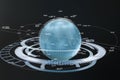3d rendering, data and earth graphics with HUD elements Royalty Free Stock Photo