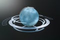 3d rendering, data and earth graphics with HUD elements Royalty Free Stock Photo