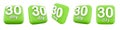 3d rendering 30 day left different positions icon set. 3d render 30 days after start icon set Royalty Free Stock Photo
