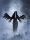 3D rendering of a death angel in heaven. Royalty Free Stock Photo