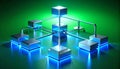 Futuristic Blockchain Network Structure Concept Royalty Free Stock Photo