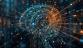 Abstract Neural Network Brain Data Visualization Royalty Free Stock Photo