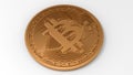 3D rendering - detailed bitcoin tangible coin