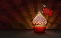 3D Rendering of Devil Cupcake