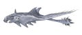 3D Rendering Devil Ray on White Royalty Free Stock Photo
