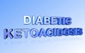 3D rendering diabetic ketoacidosis word DKA complication of diabetes letter design isolated on blue background Royalty Free Stock Photo