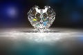 3d rendering of Diamon heart shape. Royalty Free Stock Photo