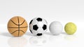 3D rendering of different game balls Royalty Free Stock Photo