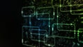 3D Rendering of Digital abstract technology. Colorful computer software flow chart on data science system diagram background Royalty Free Stock Photo