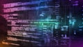3D Rendering of Digital abstract technology. Computer software script binary coding snippet on data science concept background. Royalty Free Stock Photo