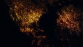 3D rendering of a digital map of the Earth. The lights of megacities merge in a soft glow