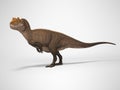 3D rendering dinosaur on gray background with shadow